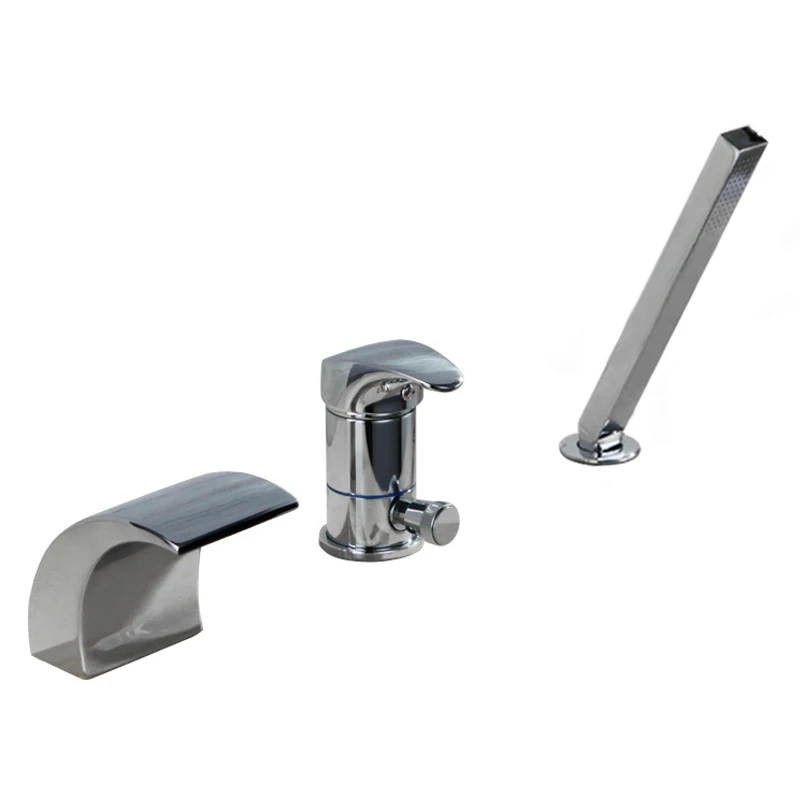 3 Hole Bathtub Faucets Brass Polished Chrome Deck Mounted Handle Water with Shower Hand LED Waterfall Faucet
3 Hole Bathtub Faucets Brass Polished Chrome Deck Mounted Handle Water with Shower Hand LED Waterfall Faucet