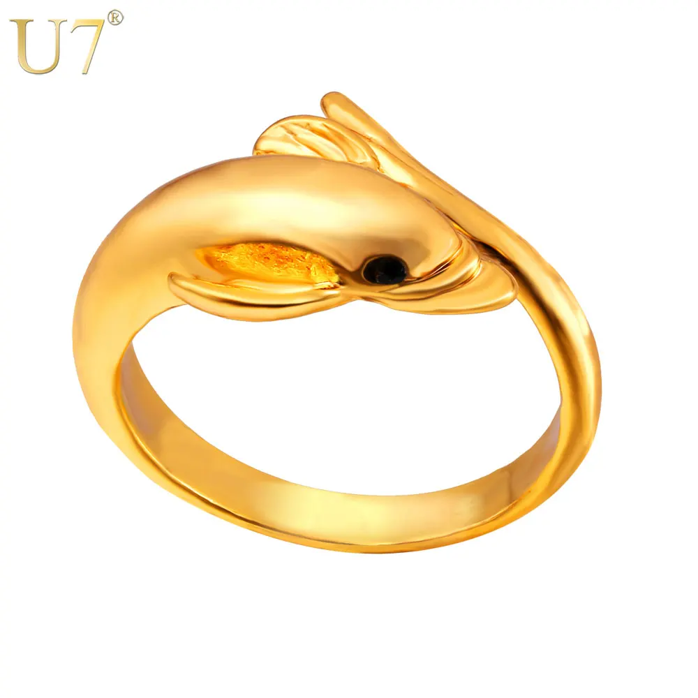 U7 Fashion Dolphin Bands Ring For Women Gold Color Guardian Of Love Femme Wedding Engagement Rings Wholesale R401
U7 Fashion Dolphin Bands Ring For Women Gold Color Guardian Of Love Femme Wedding Engagement Rings Wholesale R401
