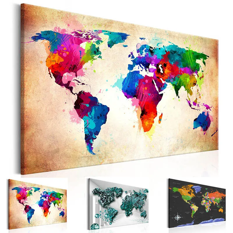 Colorful Canvas Painting World Map Posters and Prints Classical Wall Art Pictures for Bedroom Living Room Decoration
Colorful Canvas Painting World Map Posters and Prints Classical Wall Art Pictures for Bedroom Living Room Decoration