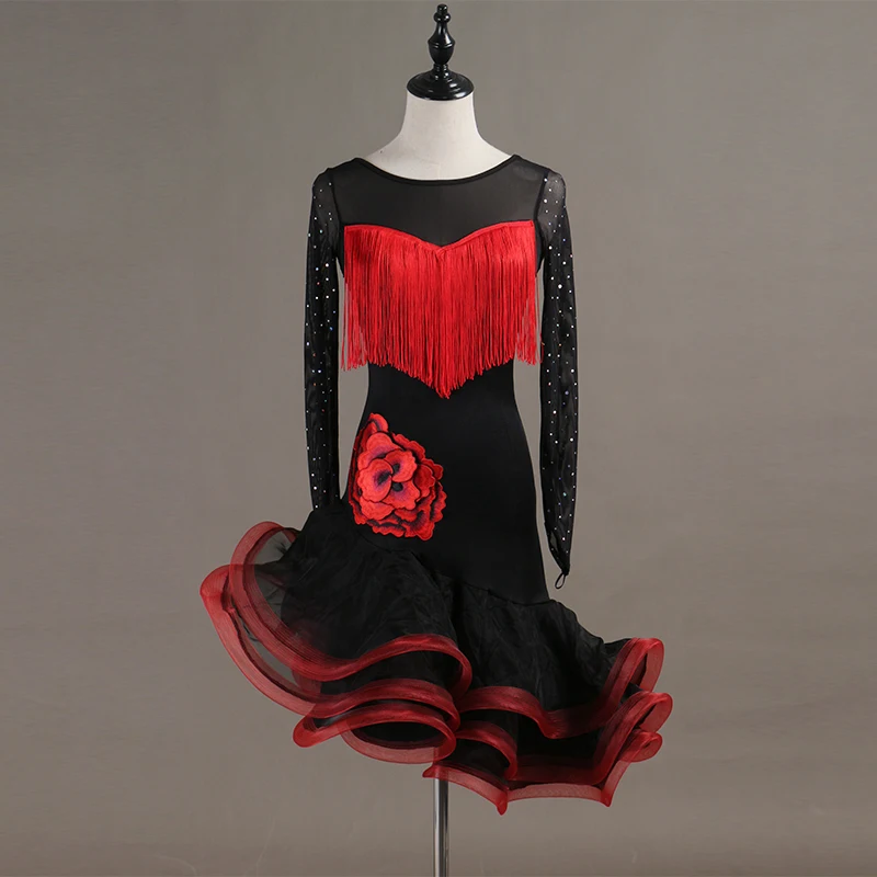 Fringed Latin Dance Dress For Women Flower Tassel Fishbone Skirt Customize Performance Dresses Ballroom Salsa Samba Rumba DL3166
Fringed Latin Dance Dress For Women Flower Tassel Fishbone Skirt Customize Performance Dresses Ballroom Salsa Samba Rumba DL3166