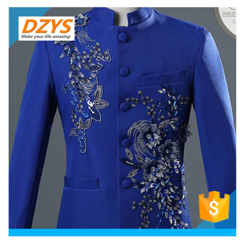 DZYS Men's tuxedo suit singer stage stand collar costume youth bilateral mosaic diamond jacket upper and lower suit
DZYS Men's tuxedo suit singer stage stand collar costume youth bilateral mosaic diamond jacket upper and lower suit