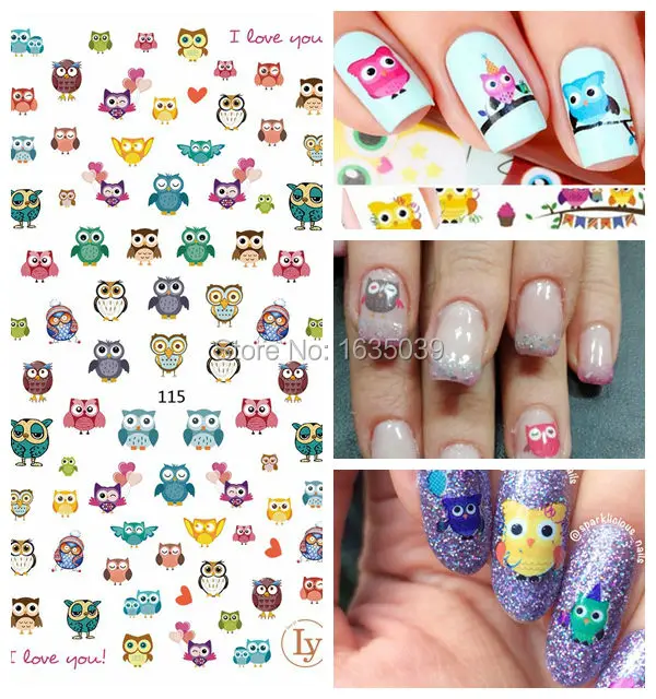 1 Листов Nail Art Наклейки Печать DIY Салон Для Ногтей Украшения Советы Акварель 3D Клей