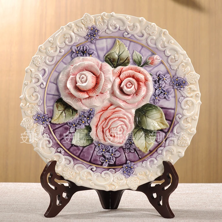 Purple rose flower decorative wall dishes porcelain decorative plates vintage home decor crafts room wedding decoration figurine
Purple rose flower decorative wall dishes porcelain decorative plates vintage home decor crafts room wedding decoration figurine
