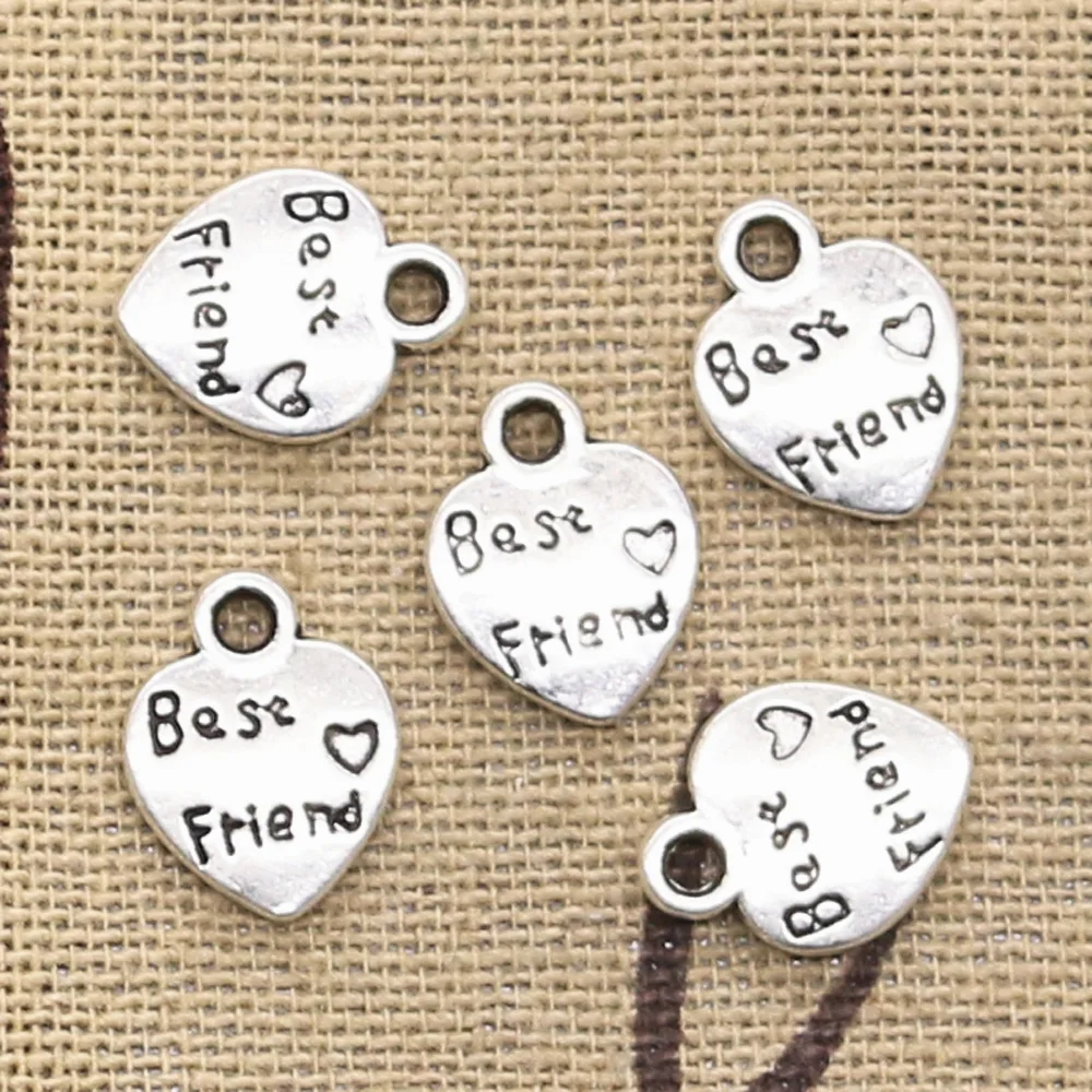 50pcs Charms Heart Best Friend 12x10mm Antique Silver Color Plated Pendants Making DIY Handmade Tibetan Silver Color Jewelry
50pcs Charms Heart Best Friend 12x10mm Antique Silver Color Plated Pendants Making DIY Handmade Tibetan Silver Color Jewelry