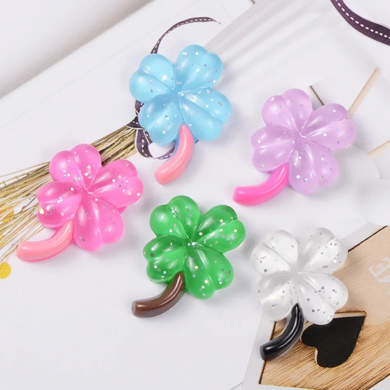 100pcs/lot 21X30mm Resin Glitter Luckly Four-leaf clover Cabochon For Scrapbooking Craft Mobile Case Decorative Embellishment
100pcs/lot 21X30mm Resin Glitter Luckly Four-leaf clover Cabochon For Scrapbooking Craft Mobile Case Decorative Embellishment