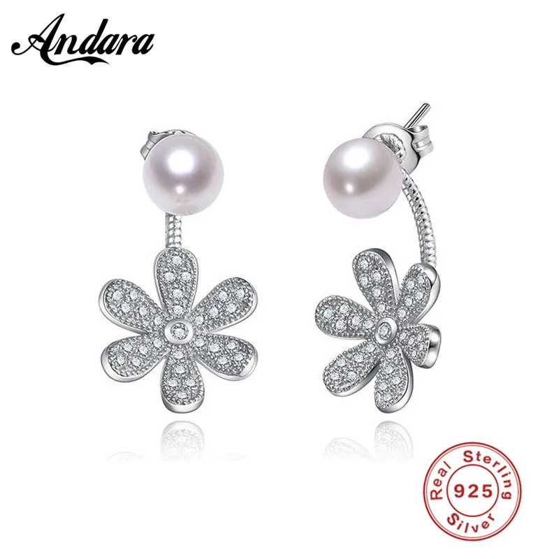 Real 925 Sterling Silver Pearl Long Earrings Silver Dazzling Daisy Flower Stud Earrings for Women Jewelry
Real 925 Sterling Silver Pearl Long Earrings Silver Dazzling Daisy Flower Stud Earrings for Women Jewelry