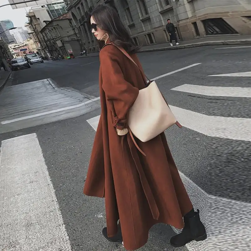 Women Autumn Winter Casual Wool Blend Trench Woolen Coat Female Cardigan Long With Belt Cashmere Coat Lady Elegant Overcoat V141
Women Autumn Winter Casual Wool Blend Trench Woolen Coat Female Cardigan Long With Belt Cashmere Coat Lady Elegant Overcoat V141