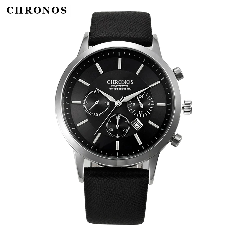 CHRONOS Men Sports Watch Top Brand Luxury Male Business Quartz Calendar Wrist watch Leather Timepiece Casual Clock часы мужски
CHRONOS Men Sports Watch Top Brand Luxury Male Business Quartz Calendar Wrist watch Leather Timepiece Casual Clock часы мужски