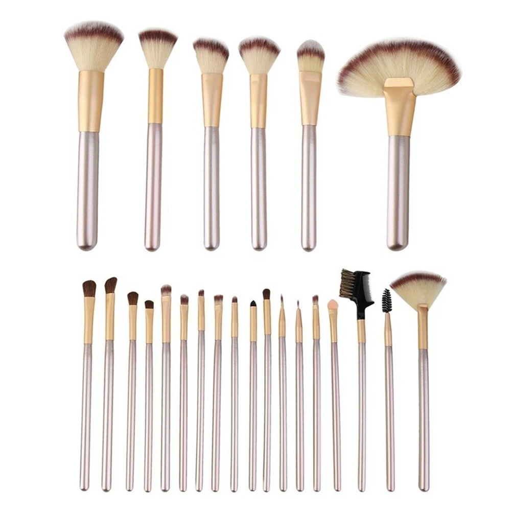 

TODO 24pcs Professional Champagne Color Makeup Brushes Classic Wood Handle