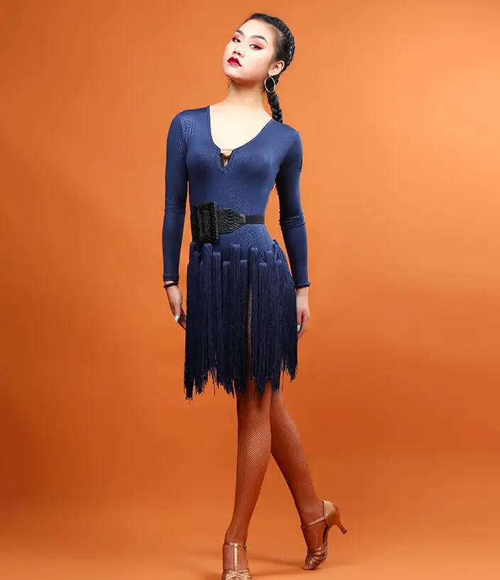 New Latin Dance Dress Ladies blue black fringe Costume Women Ballroom Competition Samba Tango Dresses
New Latin Dance Dress Ladies blue black fringe Costume Women Ballroom Competition Samba Tango Dresses