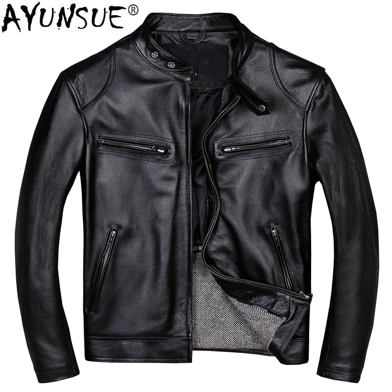 AYUNSUE Genuine Leather Jacket Short Cow Leather Coats Men Motorcycle Jackets Casual Cowhide Chaqueta Cuero Hombre A102 KJ1455
AYUNSUE Genuine Leather Jacket Short Cow Leather Coats Men Motorcycle Jackets Casual Cowhide Chaqueta Cuero Hombre A102 KJ1455