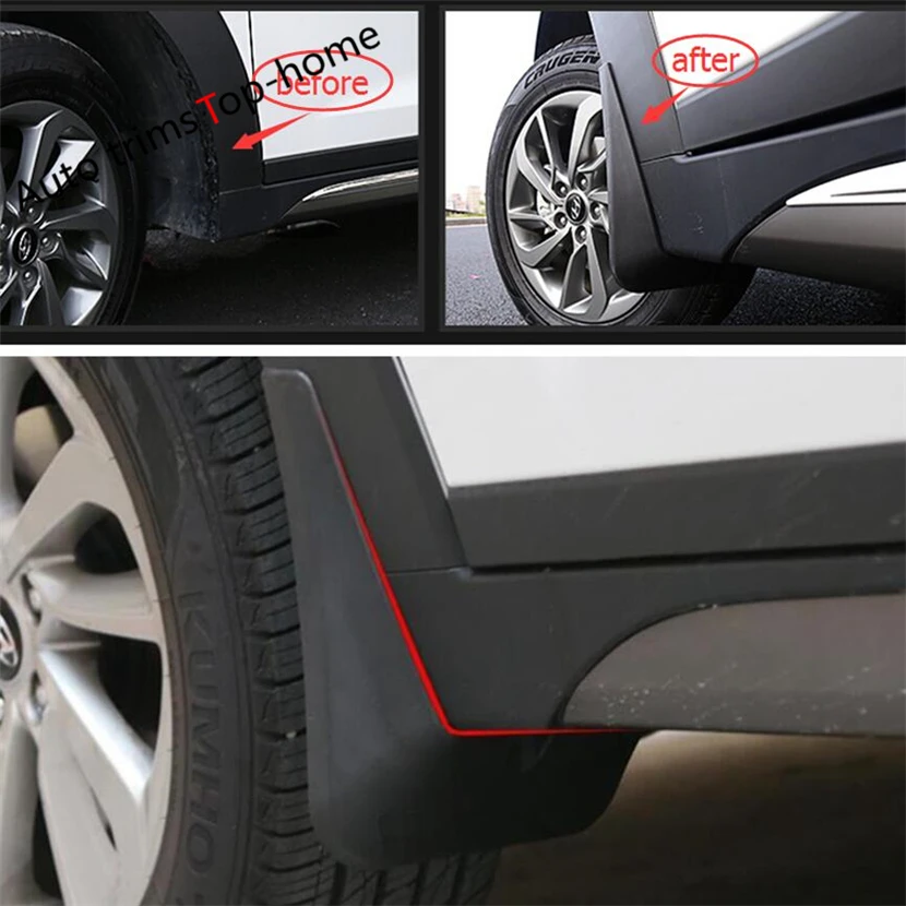 Yimaautotrims Передняя и задняя Брызговики комплект крышка подходит для Hyundai Tucson 2016 2017