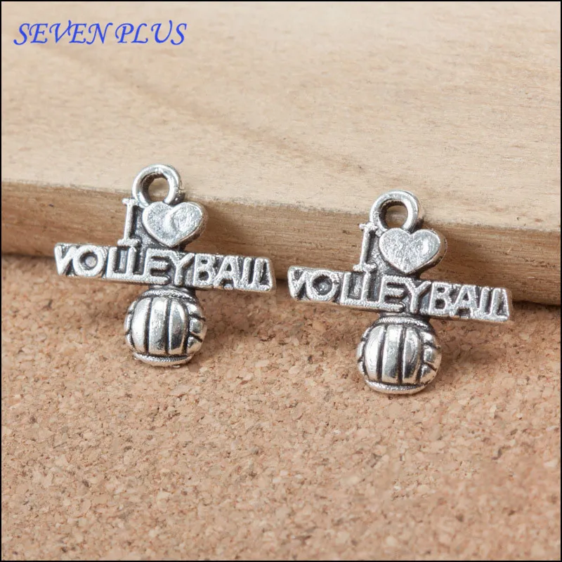 High Quality 50 Pieces/Lot 16mm*19mm Antique Silver Plated I Love Volleyball Volleyball Sports Charms
High Quality 50 Pieces/Lot 16mm*19mm Antique Silver Plated I Love Volleyball Volleyball Sports Charms