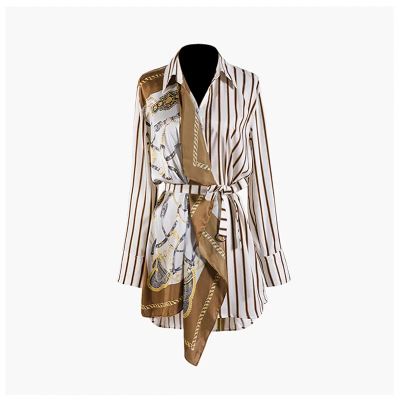 Luxury Designer Brand Shirts for Women Striped Silk Scarf Print Stitching Bow Long Blouses
Luxury Designer Brand Shirts for Women Striped Silk Scarf Print Stitching Bow Long Blouses