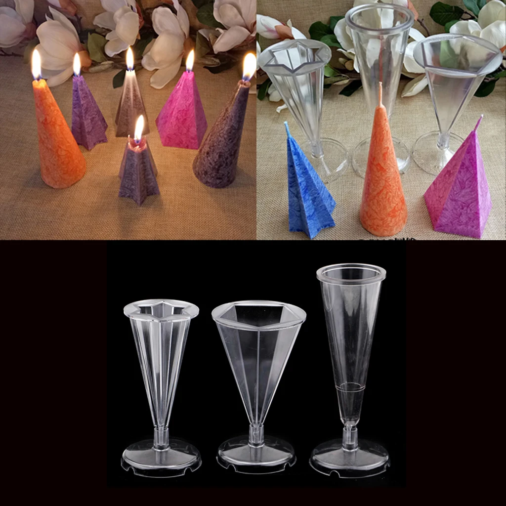Plastic Cone/Pentagon/Hexagon Shape Candles Mold Mould with Base for Handmade DIY Wedding Party Christmas Candle Making
Plastic Cone/Pentagon/Hexagon Shape Candles Mold Mould with Base for Handmade DIY Wedding Party Christmas Candle Making