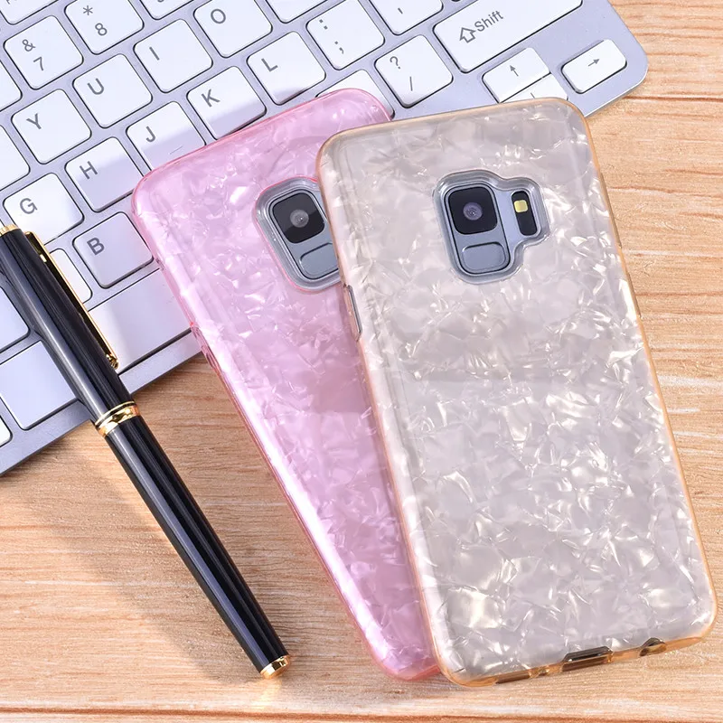 Цветной Ракушечный чехол прозрачный градиентный для Samsung Galaxy S8 S9 Plus 3 в 1 мягкий