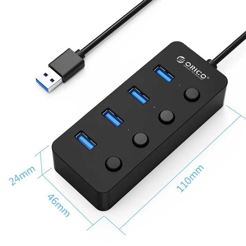 ORICO USB HUB 4 Ports USB 3.0 HUB High Speed Usb Spliter with Individual Power Switches for Apple Macbook Air Laptop PC Tablet
ORICO USB HUB 4 Ports USB 3.0 HUB High Speed Usb Spliter with Individual Power Switches for Apple Macbook Air Laptop PC Tablet