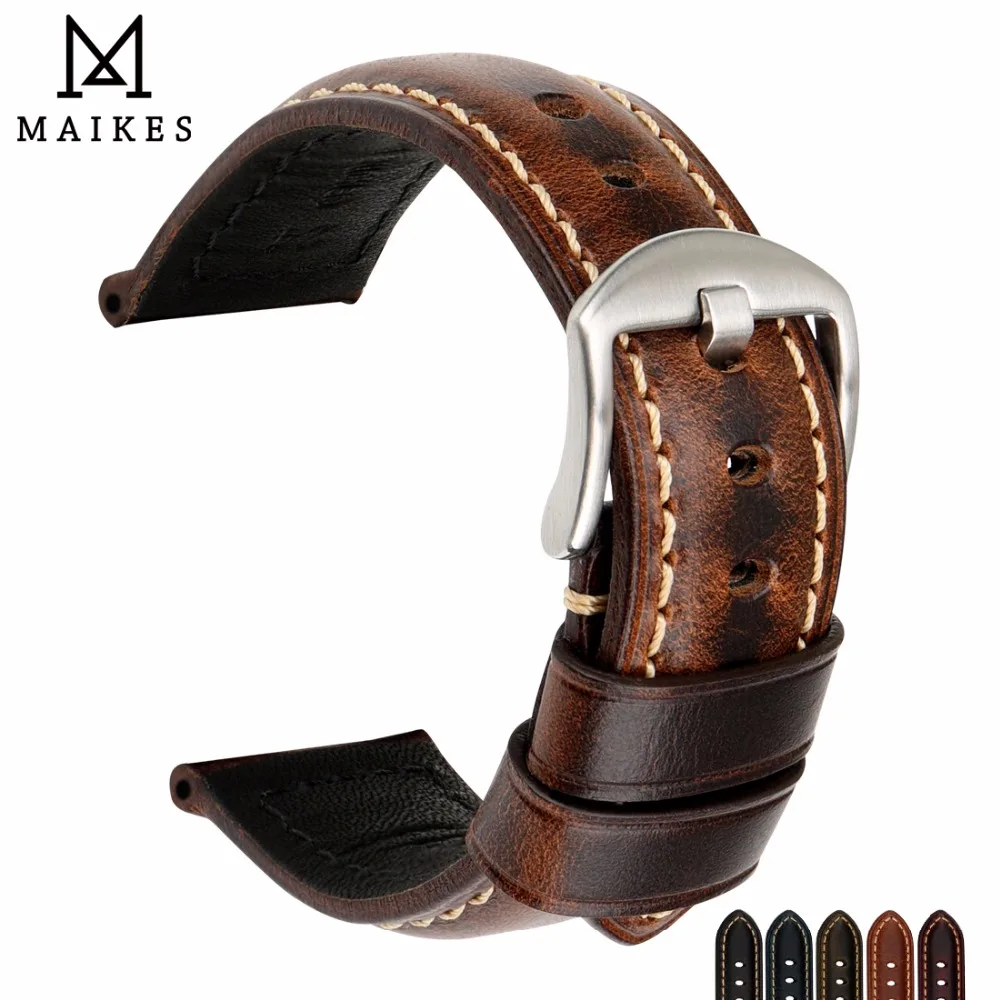 MAIKES Watch Accessories Oil Wax Leather Watch Strap 20mm 22mm 24mm Watch Band For Panerai Seiko Fossil Etc Brand Men Watchband
MAIKES Watch Accessories Oil Wax Leather Watch Strap 20mm 22mm 24mm Watch Band For Panerai Seiko Fossil Etc Brand Men Watchband