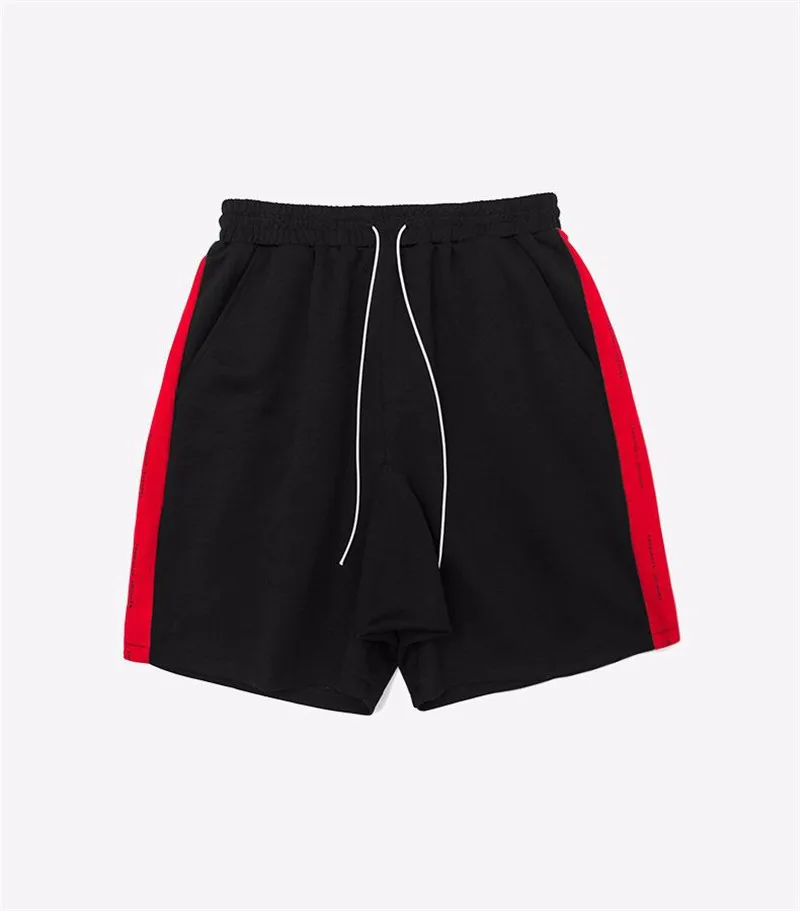 2019 SS New Side Stripe Drawstring Shorts Hip Hop Summer Skate Board Harem Green Red Terry Oversized Streewear | Мужская одежда