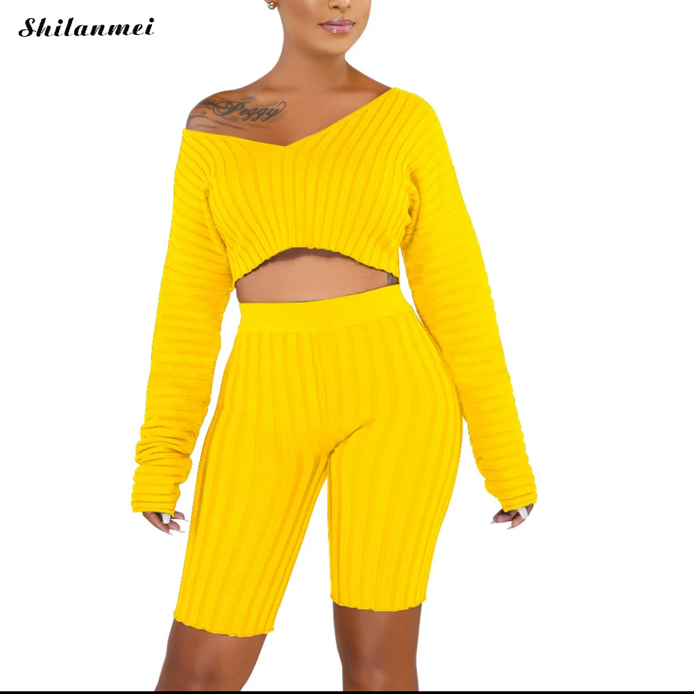 2019 Women Two Piece Set Bandage Bodycon V Neck Long Sleeve Off Shoulder Top New Solid Short Pants Ladies 2 Pcs Set
2019 Women Two Piece Set Bandage Bodycon V Neck Long Sleeve Off Shoulder Top New Solid Short Pants Ladies 2 Pcs Set