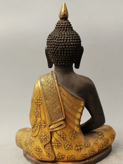 xd 002683 15" Tibet Tibetan Buddhism Braonze Gild Seat Thailand Ayutthaya Maitreya Buddha