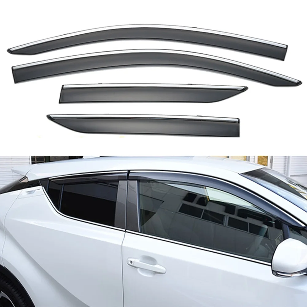 Window Visors Awnings Rain Sun Deflector Guard Vent Covers For Toyota C-HR CHR 2017 2018 ABS Plastic Protector 4Pcs Car Styling
Window Visors Awnings Rain Sun Deflector Guard Vent Covers For Toyota C-HR CHR 2017 2018 ABS Plastic Protector 4Pcs Car Styling