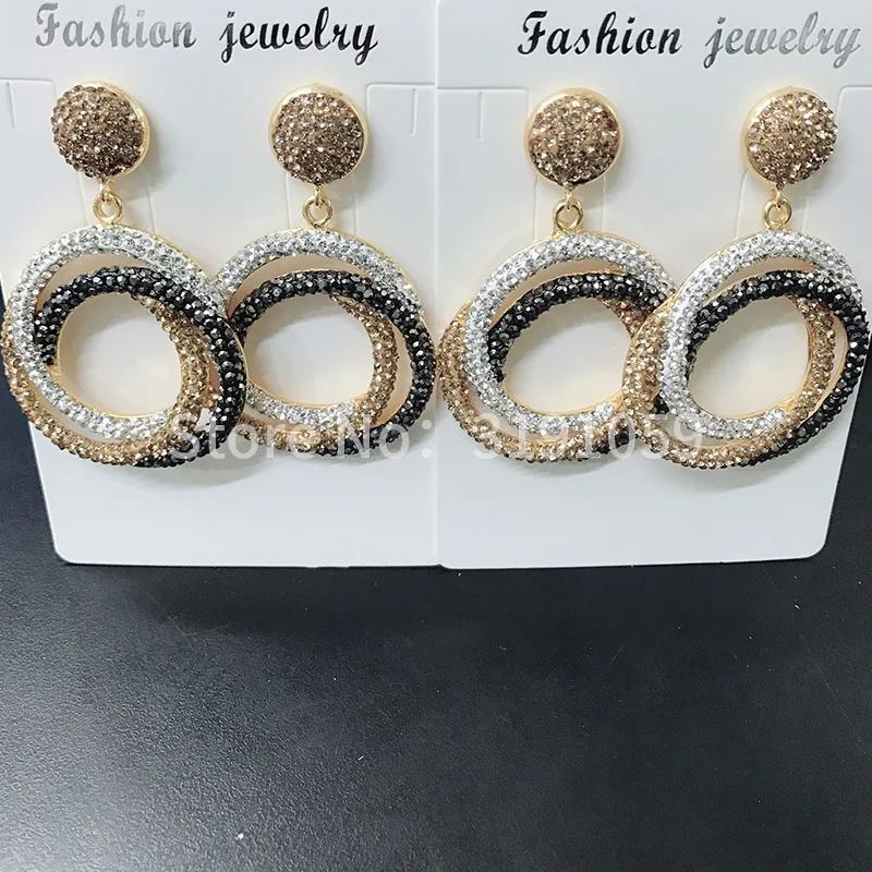 Round three ring hollow out dinner earrings long - style rhinestone ultra - flashy glamour of high - style celebrities retro
Round three ring hollow out dinner earrings long - style rhinestone ultra - flashy glamour of high - style celebrities retro