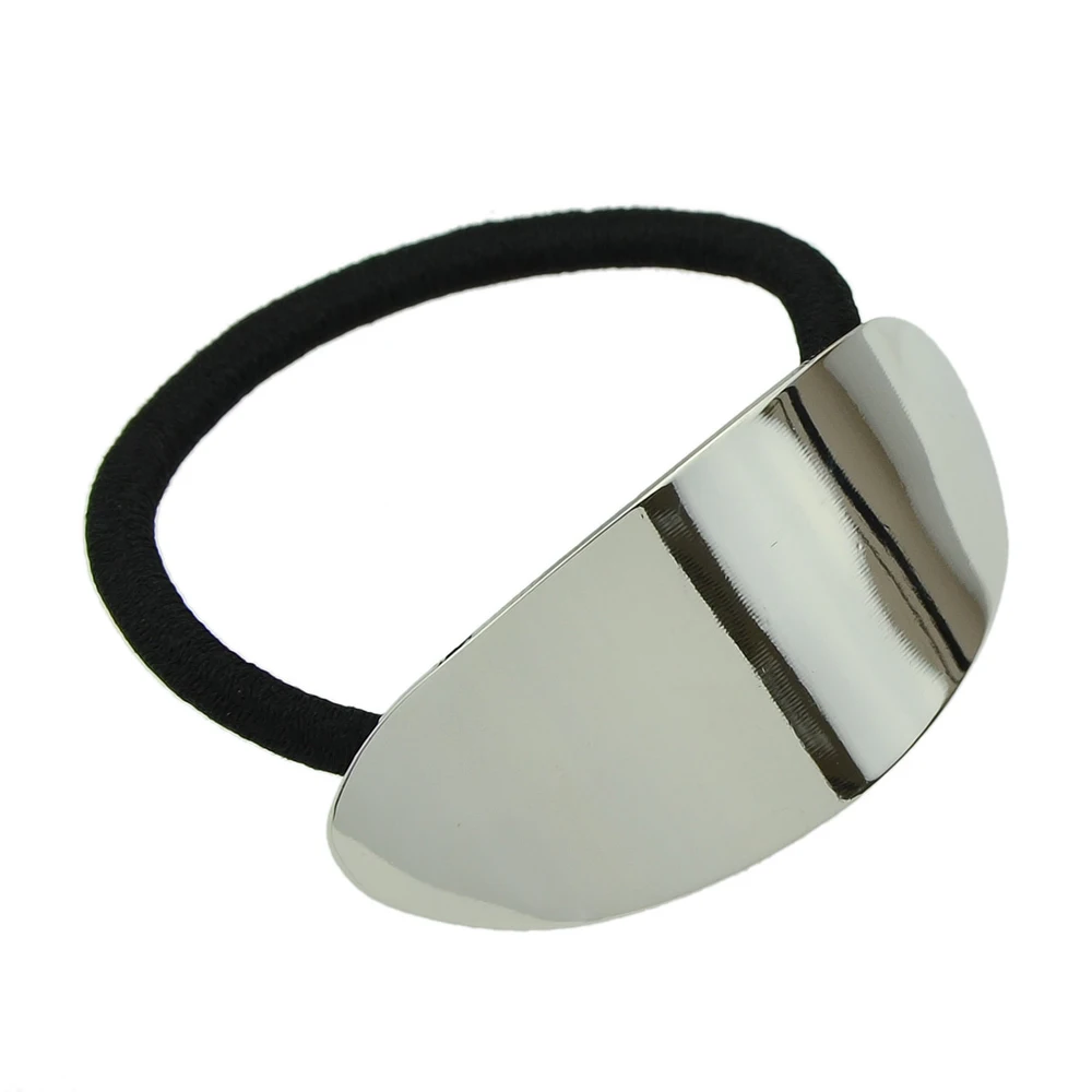 Hair Accessories Black Elastic Rope With Gold Silver Color Metal Geometric Pattern Headbands wear For Women | Украшения и