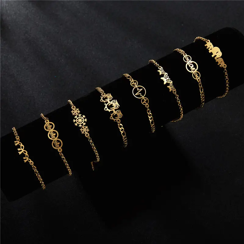 New Stainless Steel Animal Owl Elephant Bracelets Snowflake Women Charm Adjustable Bracelets Bangle Valentine's Day Gift
New Stainless Steel Animal Owl Elephant Bracelets Snowflake Women Charm Adjustable Bracelets Bangle Valentine's Day Gift