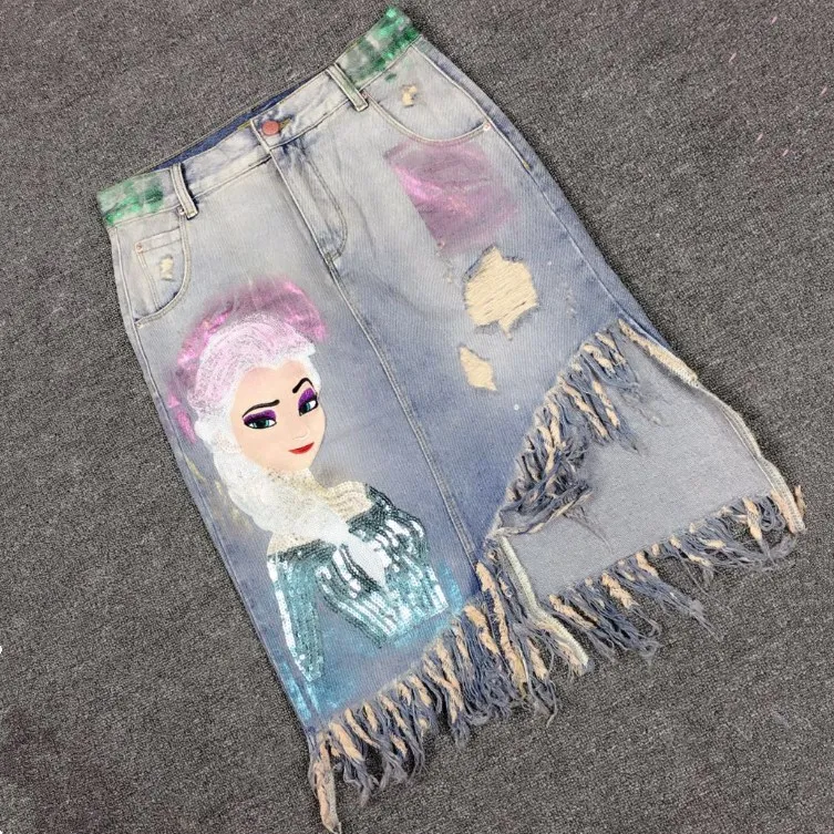 European station 2019 summer fashion European goods heavy industry beauty head sequins hole bag hip skirt denim skirt skirt
European station 2019 summer fashion European goods heavy industry beauty head sequins hole bag hip skirt denim skirt skirt