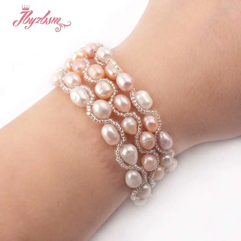 6-8mm Oval White Pink Purple Natural Freshwater Pearl Fashion Jewerly Bracelets 6 "for Women Girls Chritmats New Year Gift
6-8mm Oval White Pink Purple Natural Freshwater Pearl Fashion Jewerly Bracelets 6 "for Women Girls Chritmats New Year Gift
