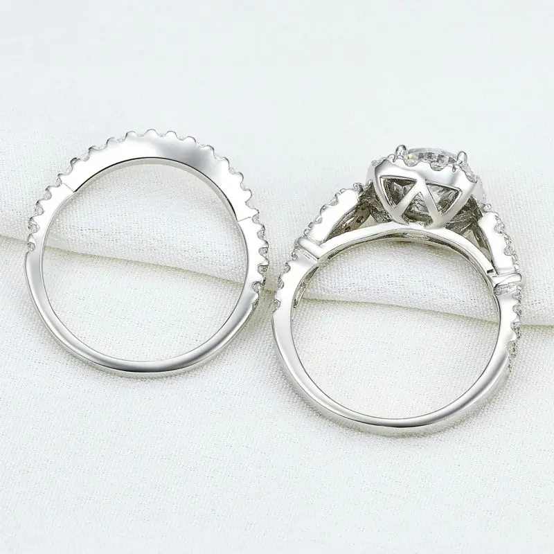 Newshe 2 Pcs Wedding Ring Set Solid 925 Sterling Silver Engagement Rings For Women 1.8Ct Round Cut AAAAA CZ Classic Jewelry
Newshe 2 Pcs Wedding Ring Set Solid 925 Sterling Silver Engagement Rings For Women 1.8Ct Round Cut AAAAA CZ Classic Jewelry