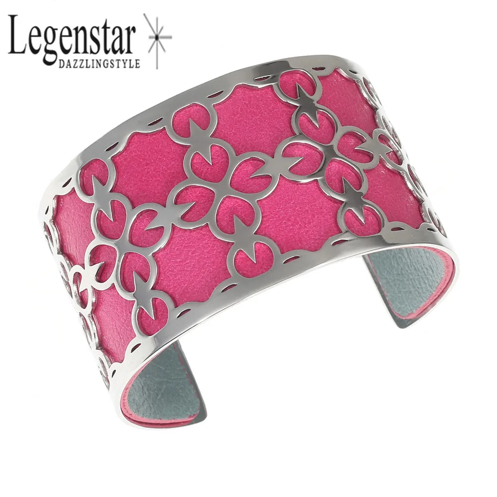 Legenstar Stainless Steel Cuff Bangle Bracelets for Women Hollow Flower Reversible PU Leather Bracelets Silver Color Pulseiras
Legenstar Stainless Steel Cuff Bangle Bracelets for Women Hollow Flower Reversible PU Leather Bracelets Silver Color Pulseiras