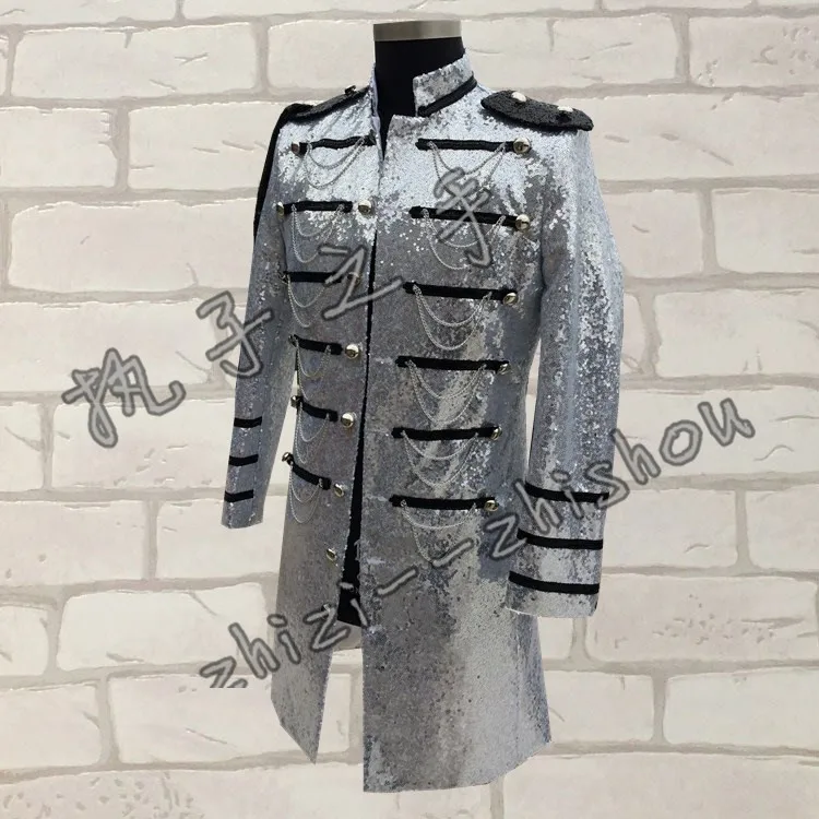 Free ship silver/black full sequins beading medieval jacket vintage stage performance sequins jacket/dance/stuido long jacket
Free ship silver/black full sequins beading medieval jacket vintage stage performance sequins jacket/dance/stuido long jacket