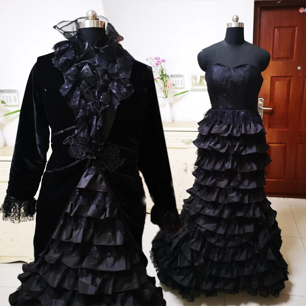 New black Vintage costumes 18th Duchess Retro medieval Renaissance Reenactment Theatre Civil war Victorian dress D-349
New black Vintage costumes 18th Duchess Retro medieval Renaissance Reenactment Theatre Civil war Victorian dress D-349