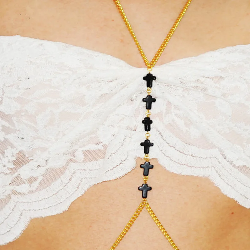 Fashion Sideways Cross Stone Chain Necklace For Women Sexy Gold Cross Bodychain Female Bikini Jewelry Woman Trinket Party Gifts
Fashion Sideways Cross Stone Chain Necklace For Women Sexy Gold Cross Bodychain Female Bikini Jewelry Woman Trinket Party Gifts
