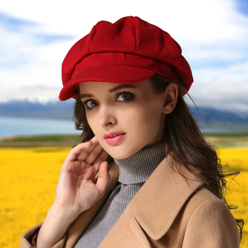 Female Autumn Winter Octagonal Hat Girl Warm Painter Newsboy Korean Version Japanese British Octagonal Cap Fashion Caps H6723
Female Autumn Winter Octagonal Hat Girl Warm Painter Newsboy Korean Version Japanese British Octagonal Cap Fashion Caps H6723