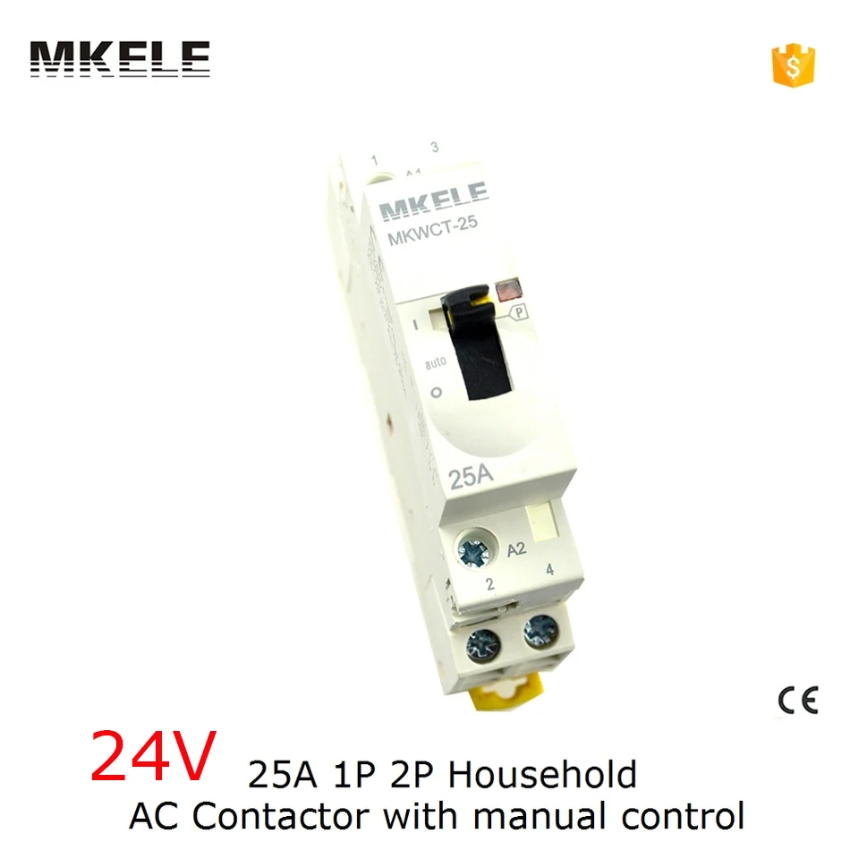 2P 2NO Din Rail Ac контактор для дома 24V 25A с ручным управлением|ac contactor|contactor 24vcontactor ac |