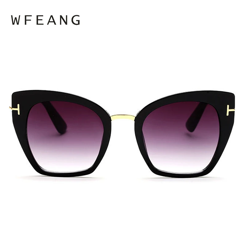 WFEANG новинка модные брендовые дизайнерские кошачий глаз солнцезащитные очки для