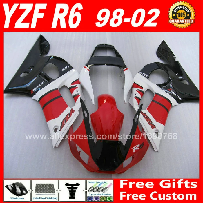 Комплект обтекателей для YAMAHA R6, красный, белый, 98, 99, 00, 01, 02, 1998, 1999, 2000, 2001, 2002
Комплект обтекателей для YAMAHA R6, красный, белый, 98, 99, 00, 01, 02, 1998, 1999, 2000, 2001, 2002