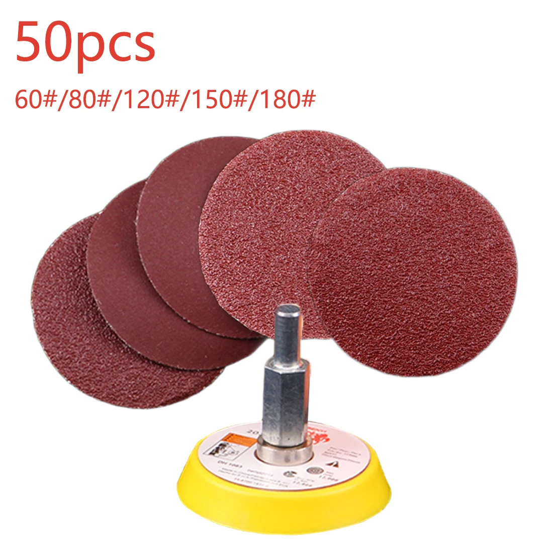 50pcs 2 inch red circular sand paper 60-180 Grit Paper grinding accessories grinder sand paper +1pc Hook Loop Plate fit Dremel
50pcs 2 inch red circular sand paper 60-180 Grit Paper grinding accessories grinder sand paper +1pc Hook Loop Plate fit Dremel
