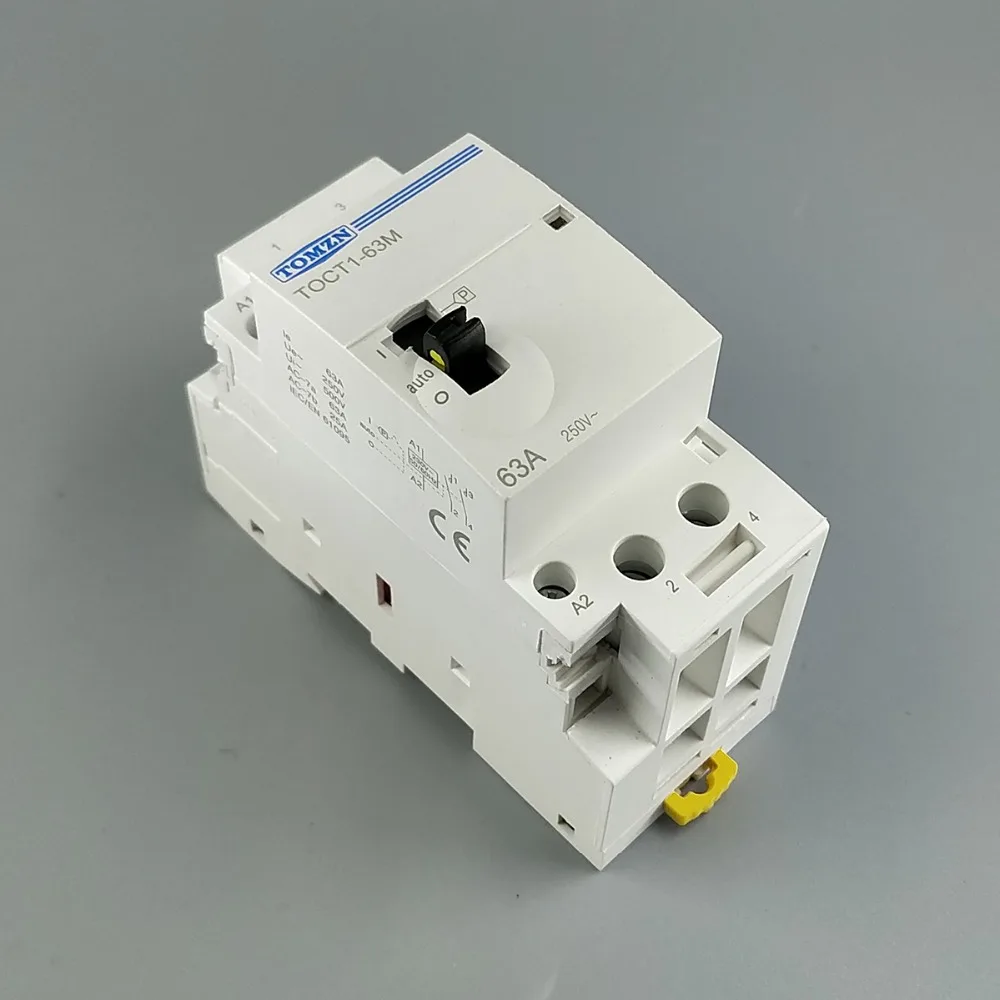 TOCT1 2P 63A 220V/230V 50/60HZ Din rail Household ac Modular contactor with Manual Control Switch 2NO or 1NO 1NC or 2NC
TOCT1 2P 63A 220V/230V 50/60HZ Din rail Household ac Modular contactor with Manual Control Switch 2NO or 1NO 1NC or 2NC