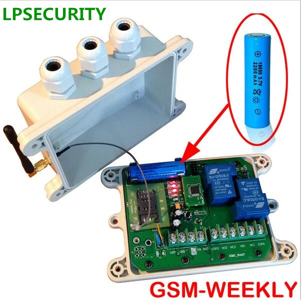 Водонепроницаемый GSM контроллер недельного таймера LPSECURITY, резервное копирование батареи для беспроводного управления воротами, дверями, освещением, ирригацией
Водонепроницаемый GSM контроллер недельного таймера LPSECURITY, резервное копирование батареи для беспроводного управления воротами, дверями, освещением, ирригацией
