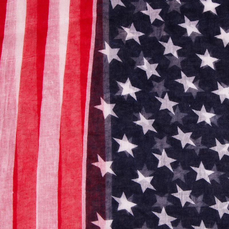 Soft Concise Design With USA Flag Scarf Red Stripe Women Polyester Scarf Print Star Soft Personality Decoration For Lady150*75cm
Soft Concise Design With USA Flag Scarf Red Stripe Women Polyester Scarf Print Star Soft Personality Decoration For Lady150*75cm