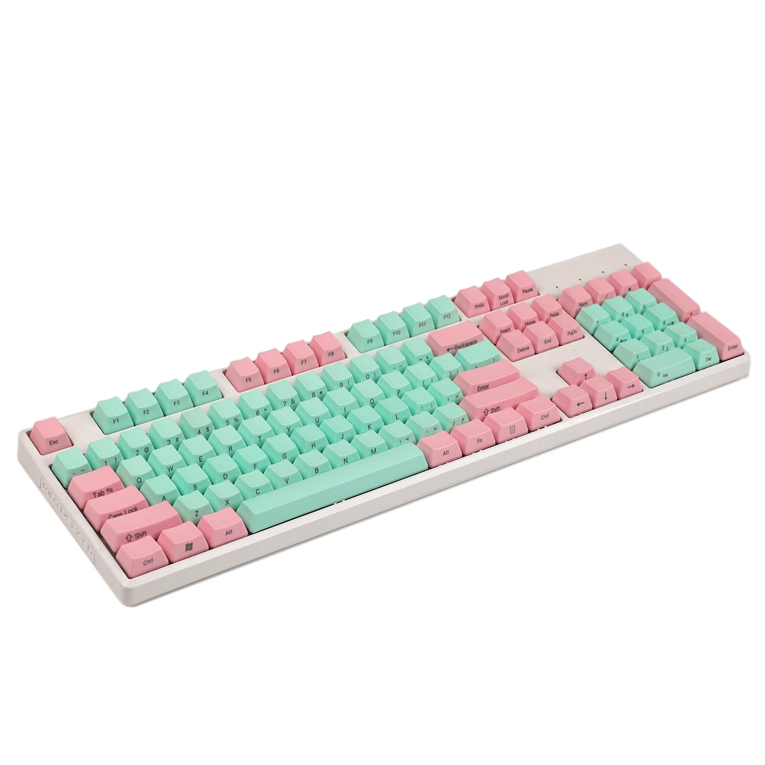 Механическая игровая клавиатура YMDK 104 клавиш розовая зеленая толстая PBT OEM