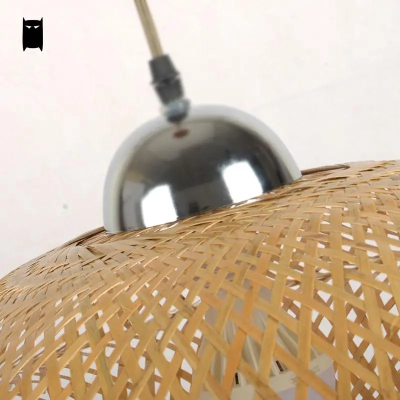 Bamboo Wicker Rattan Cap Shade Pendant Light Fixture Asian Japanese Vintage Hanging Ceiling Lamp Avize Dining Room Restaurant | Освещение