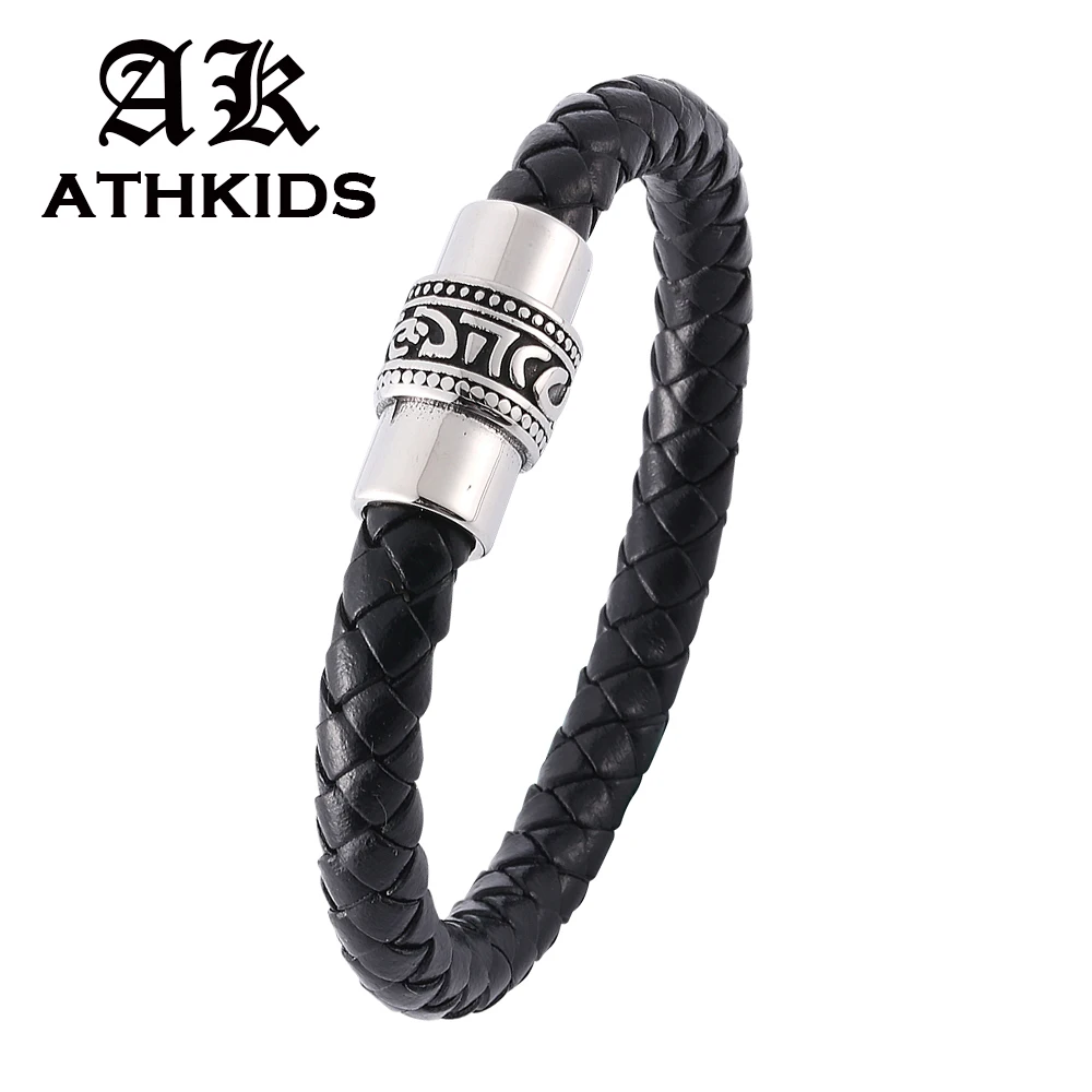 New Fashion Mens Bracelet Black Braided Leather Bracelets for Men Stainless Steel Magnetic Clasp Wholesale Jewelry PD738
New Fashion Mens Bracelet Black Braided Leather Bracelets for Men Stainless Steel Magnetic Clasp Wholesale Jewelry PD738