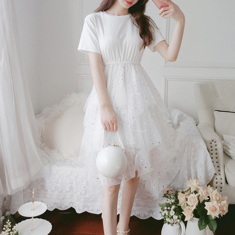 Summer Dress Japanese Retro Sweet Princess Dress Sequin Cake Sweet Mesh Streetwear Puffy Dress Women Party Dresses
Summer Dress Japanese Retro Sweet Princess Dress Sequin Cake Sweet Mesh Streetwear Puffy Dress Women Party Dresses