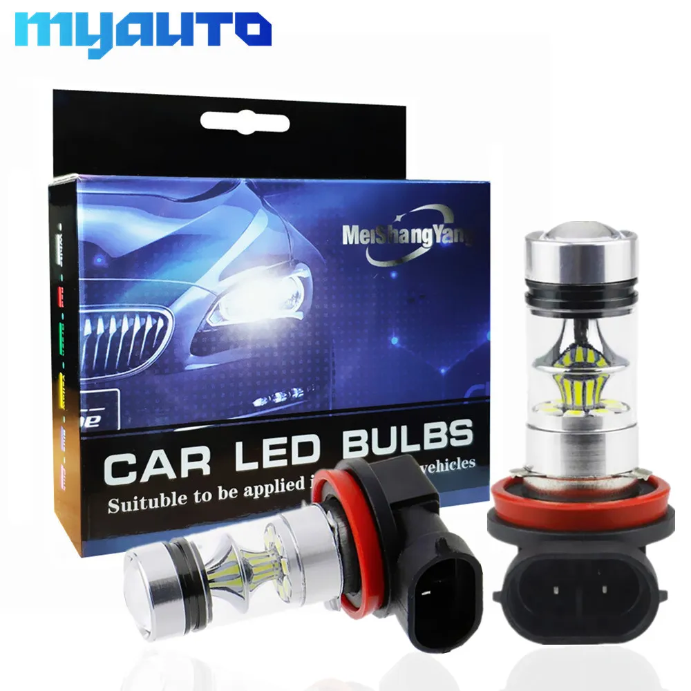 

2pcs H11 H8 LED Fog Light Bulbs 9005 HB3 HB4 9006 Car Daytime Running Lights Auto DRL Driving Lamp 12V 24V 6000K 100W White