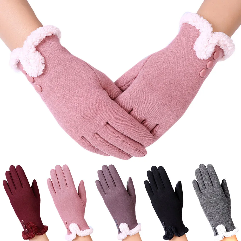 Классические Luvas de inverno женские модные зимние уличные спортивные теплые перчатки